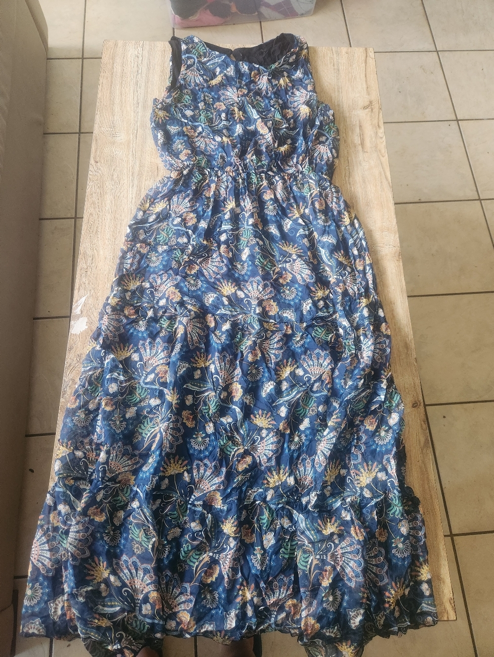 LARA G. By Lara Guidotti Floral Airy Silk Blend Sleeveless Maxi Dress Sz S